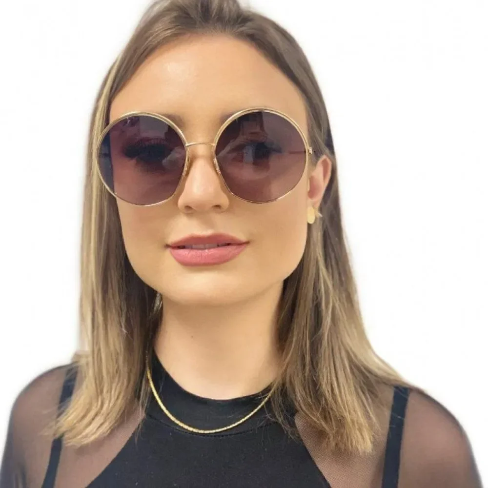 NEW Dior EVERDIOR R1U B0D1 Gold Gradient Bordeaux Unisex Metal Round Sunglasses